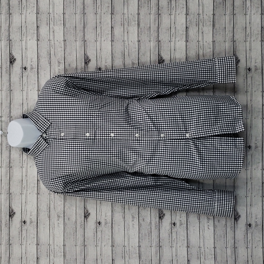 Club Room-Men's Regular Fit Gingham Print Stretch Collared Shirt Size XXL